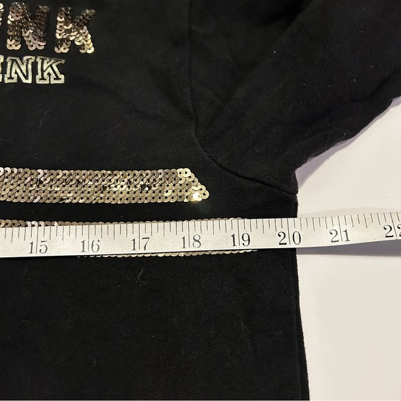 PINK by Victoria’s Secret Black Sequin Logo Spellout Quarter Zip Fleece - Picture 10 of 11